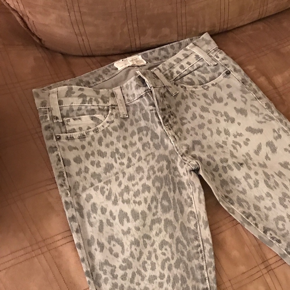 Current Elliot grey and black cheetah print jeans